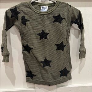 Olive Green Star Pattern Pajamas